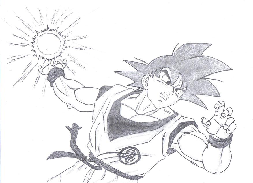 Dibujos Para Colorear De Goku Haciendo El Kamehameha - Impresion gratuita